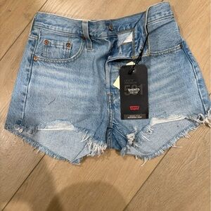 Levi's 501 Sky Blue Denim Shorts